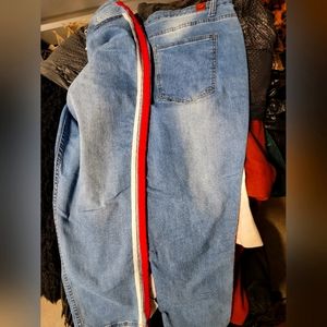 JG GoGo red stripe denim jeans